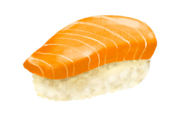 istock Hand drawing Japanese food sushi salmon sashimi nigiri 1397177644