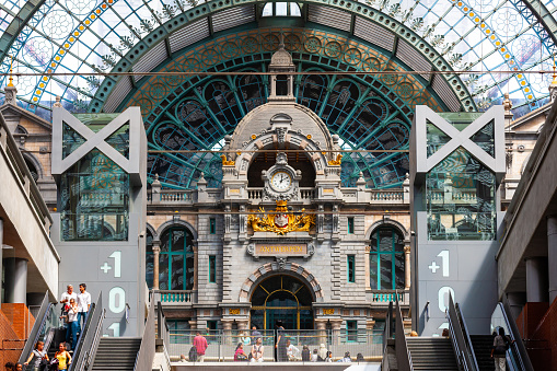 Antwerp, Belgium - July 12, 2010 : Centraal Station interior