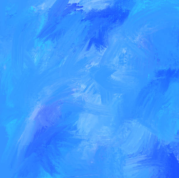 istock Blue oil painting stroke brush artistic background 1397178934