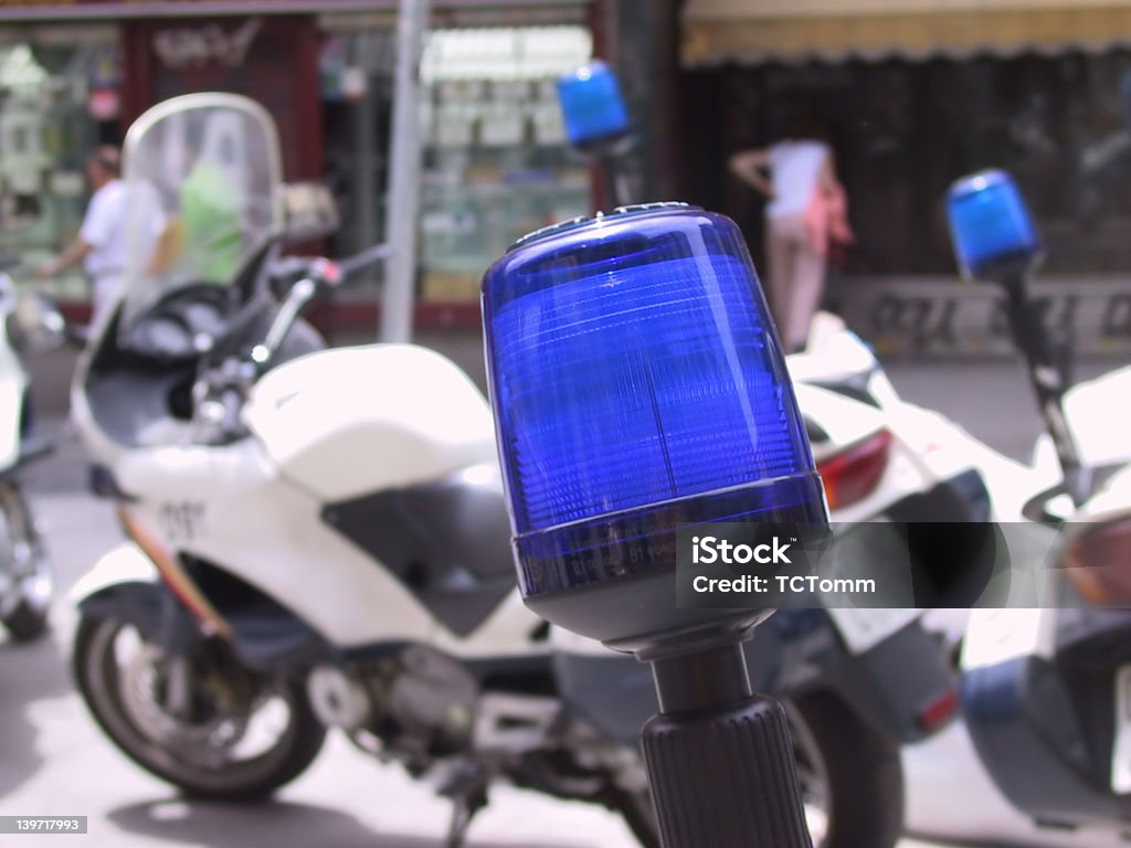 Moto de police de lumières - Photo de Accident et désastre libre de droits