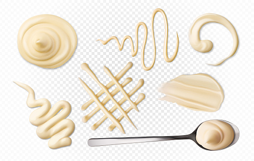 Set mayonnaise, sauce. Illustration on a transparent background.