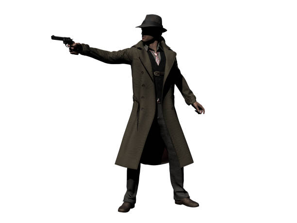 istock Vintage Detective with a Gun 3d Image 1397185683