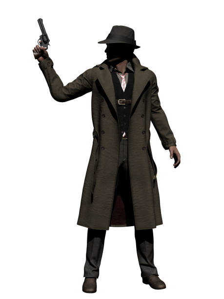 istock Vintage Detective with a Gun 3d Image 1397185744