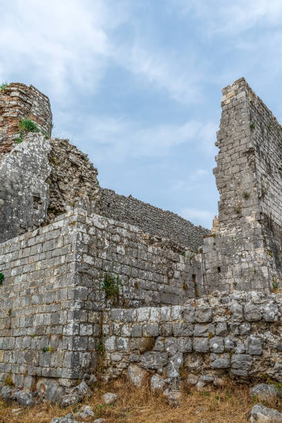 istock Ruins of ancient stone walls close-up, vertical 1397186642