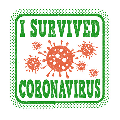 I survived coronavirus grunge rubber stamp on white background, vector illustration