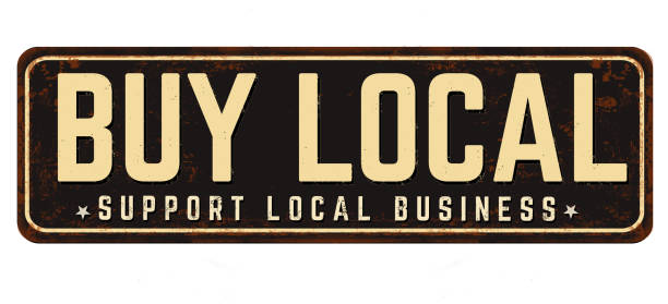 istock Buy local vintage rusty metal sign 1397191171