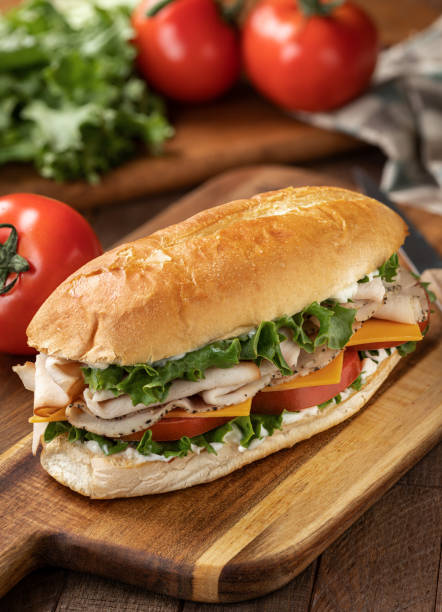 istock Turkey and ham submarine sandwich 1397193426