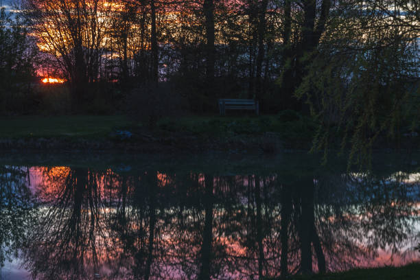 istock Dark abstract picture with sunset colors. 1397194146