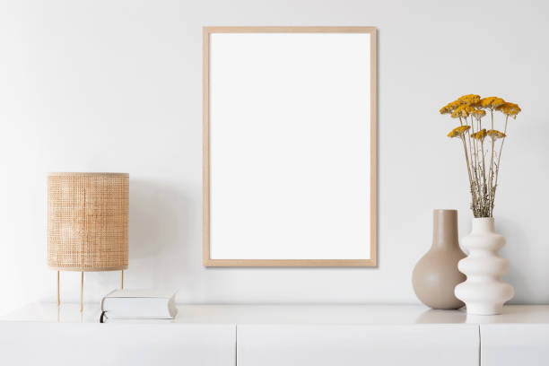istock Artwork mock-up in interior design. Blank picture frame on a wall 1397195857