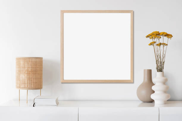 istock Artwork mock-up in interior design. Blank picture frame on a wall 1397195879