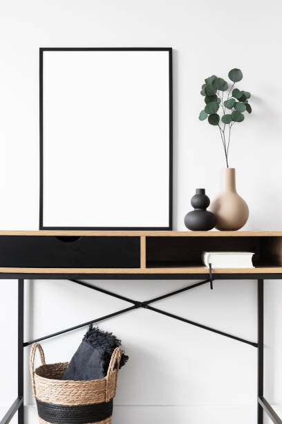 istock Artwork mock-up in interior design. Blank picture frame on a wall 1397195889
