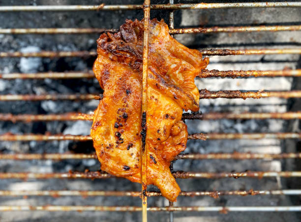 grilled chicken grilled chicken thailand street food 1 CHICKEN BREAST stock pictures, royalty-free photos & images