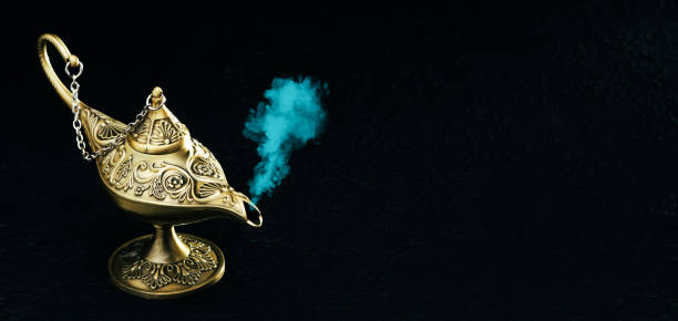 istock Wish lamp, the lamp from which the genie emerges 1397201740