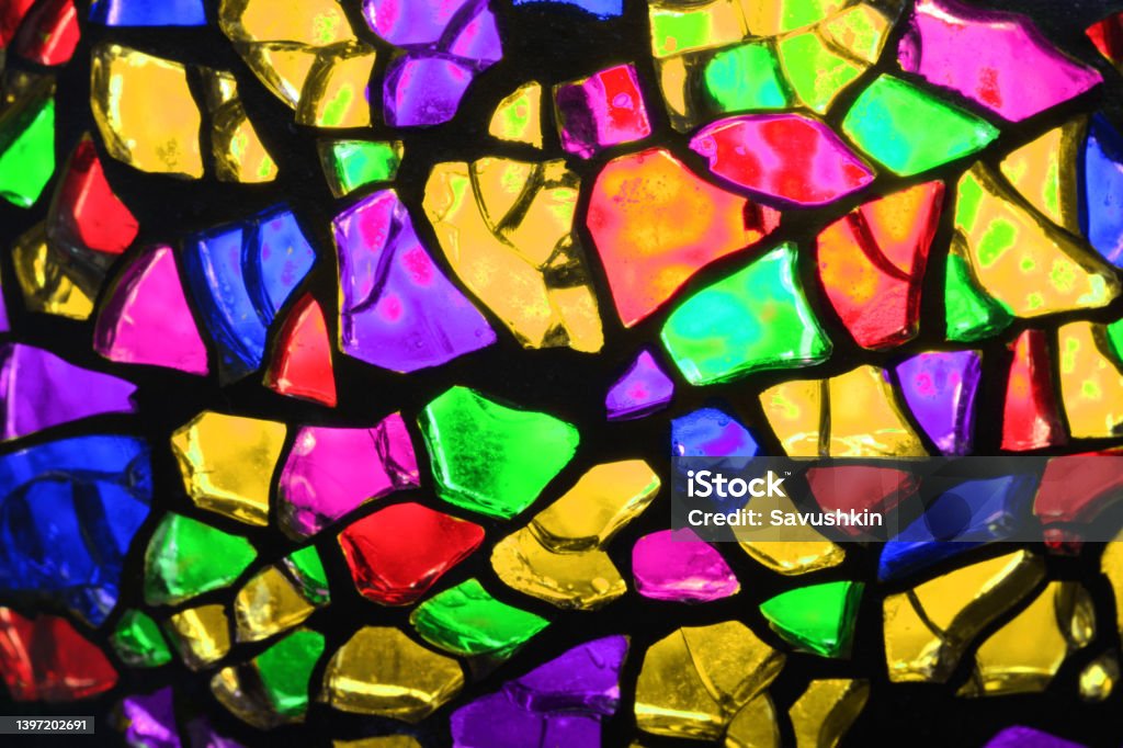 Abstract glass background Abstract glass colored background. Stained Glass Stock Photo