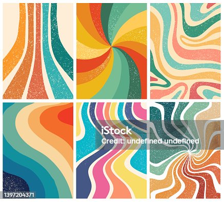 istock Set of groovy backgrounds 1397204371