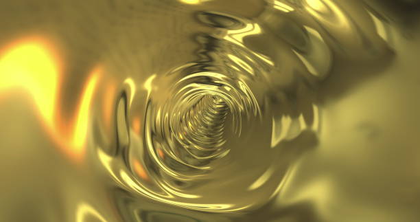 istock Flight deep into the golden tunnel. Background 1397207181