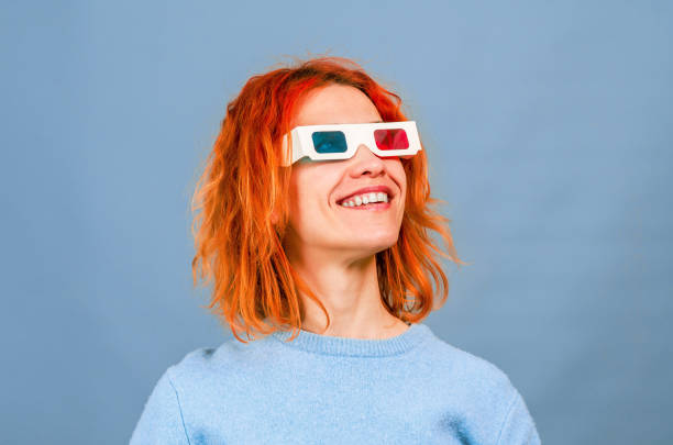 Anaglyph glasses film isolated 3d render icon illustration