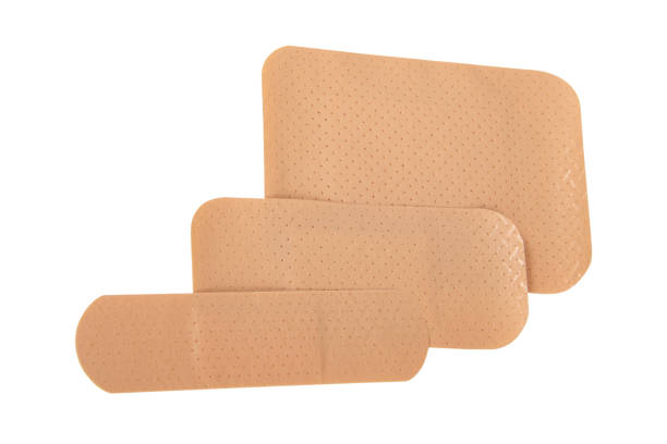 istock Brown elastic plaster sticky isolated on the white background 1397209693