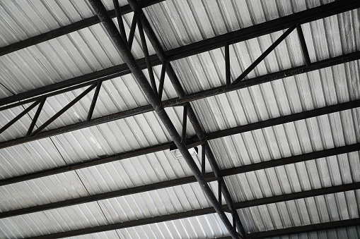 Under roof with Steel structure Roof detail