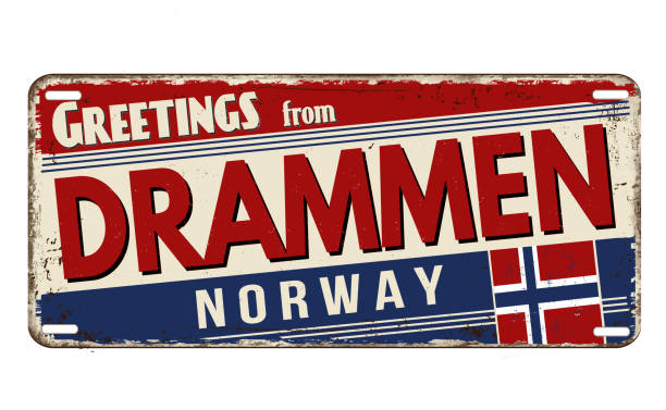 kuvapankkikuvitukset aiheesta terveisiä drammen vintage ruosteiselta metallilevyltä - drammen