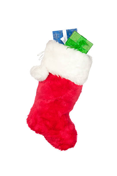 istock Christmas stocking with presents isolated on white 139721211