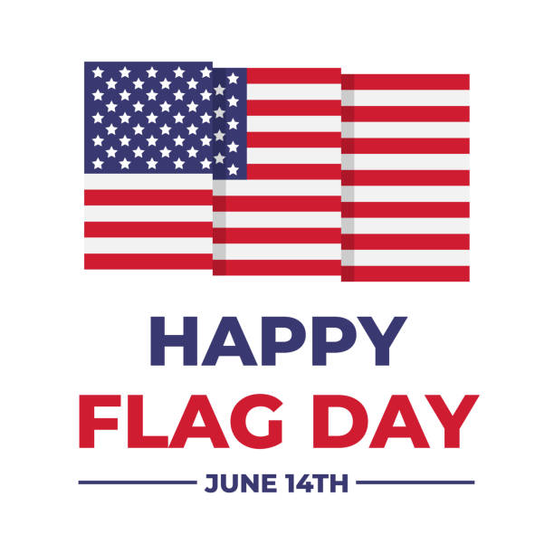 アメリカ合衆国国旗の日のタイポグラフィポスター。バナー、チラシ、ステッカーなどのベクターテンプレートを簡単に編集できます - flag day点のイラスト素材／クリップアート素材／マンガ素材／アイコン素材