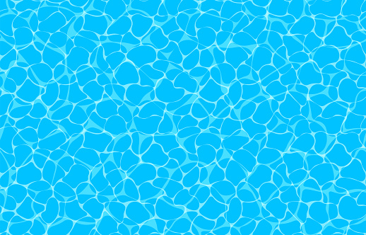 Seamless vector ocean pattern with caustic ripple on water. Top view swimming pool illustration