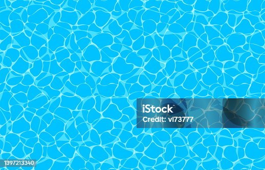 istock Seamless vector ocean pattern with caustic ripple on water. Top view swimming pool illustration. 1397213340
