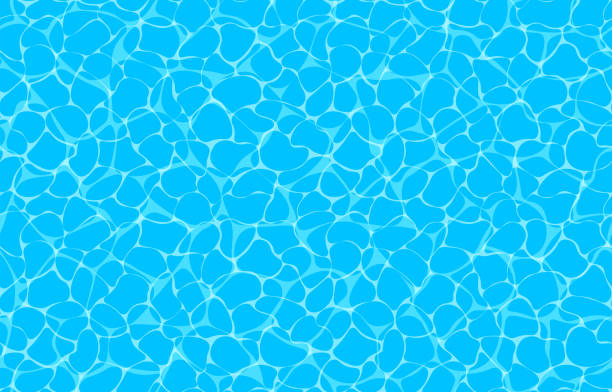 Seamless vector ocean pattern with caustic ripple on water. Top view swimming pool illustration. Seamless vector ocean pattern with caustic ripple on water. Top view swimming pool illustration pond stock illustrations