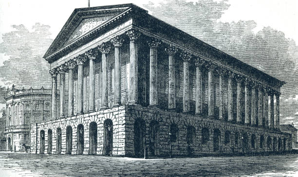 istock Birmingham Town Hall from Victorian era 19th Century illustration 1397216956