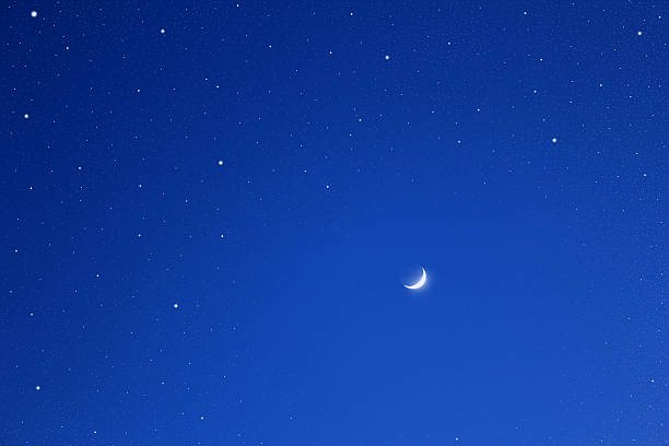 istock Dark Blue Sky With Stars And Moon 139722344