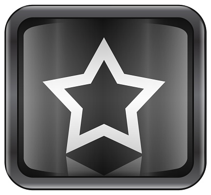 star icon dark black, isolated on white background