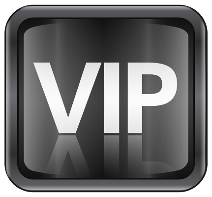 VIP icon dark black, isolated on white background