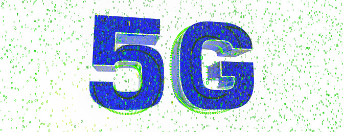 5G LTE title. Technology sign. 3d illustration