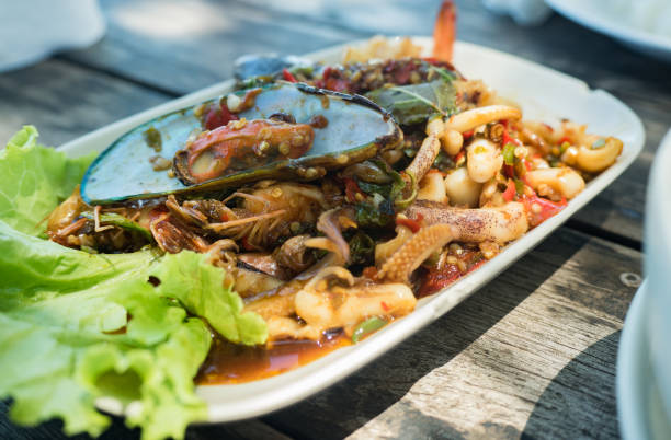 istock seafood basil thailand food close up 1397229094