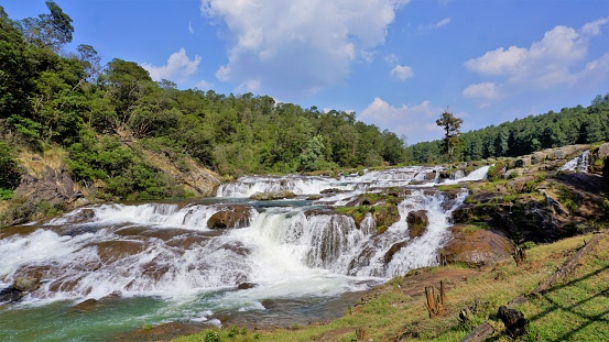 Beautiful scenic landscapes of Pykara Falls, Ooty, Tamilnadu. Top honeymoon destination in south India