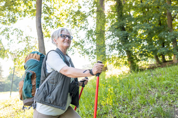 istock Senior woman hiking 1397232420