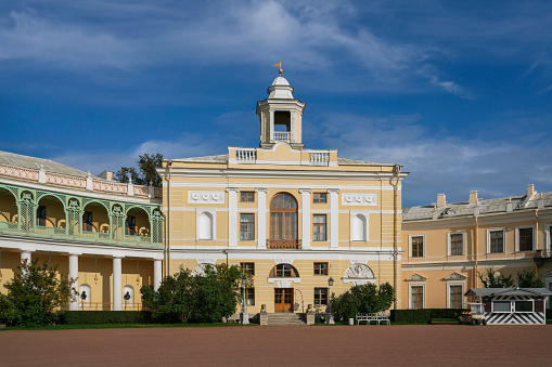 Northern Square building of the Pavlovsk Summer Palace on a sunny day, Pavlovsk, St. Petersburg, Russia