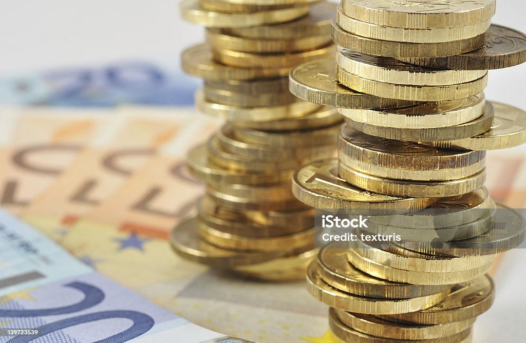 coins and bank notes coins and bank notes background / close up Backgrounds Stock Photo