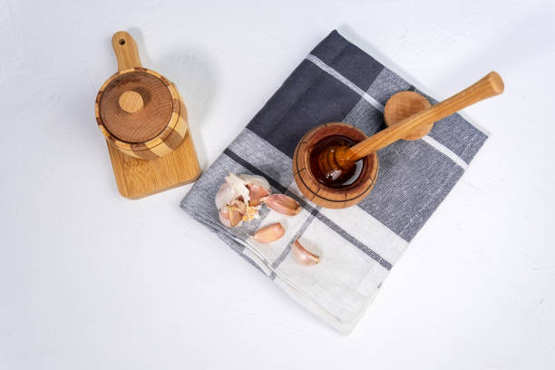 istock Fermented garlic honey, honey for strong immunity. 1397237118