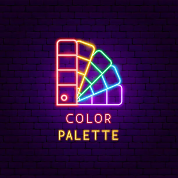 Vector illustration of Color Palette Neon Label