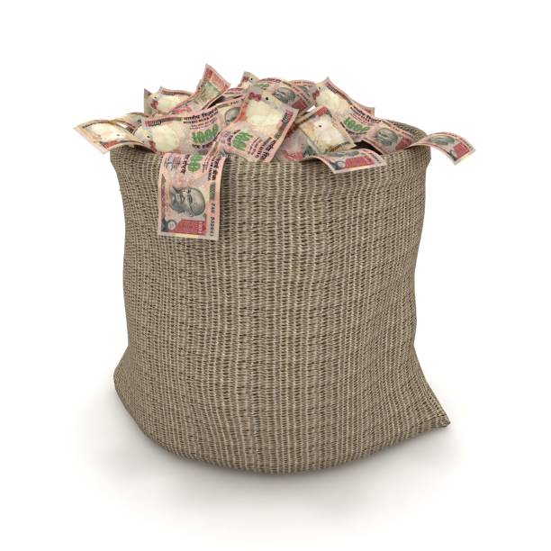 Indian rupee money bag sack wealth Indian rupee money bag sack wealth rupee coin stock pictures, royalty-free photos & images
