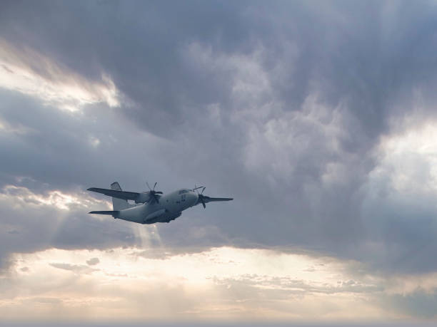 istock military airplane against grey sky 1397241704
