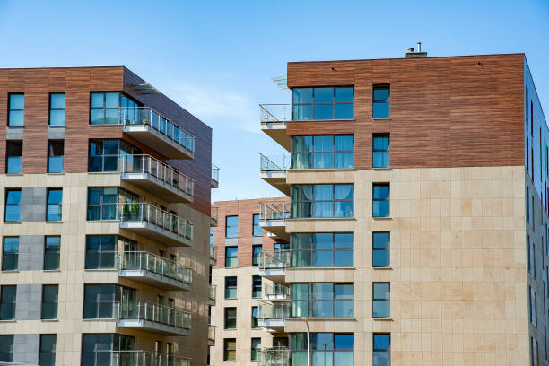 istock Complex of modern apartment buildings on a sunny day 1397245805