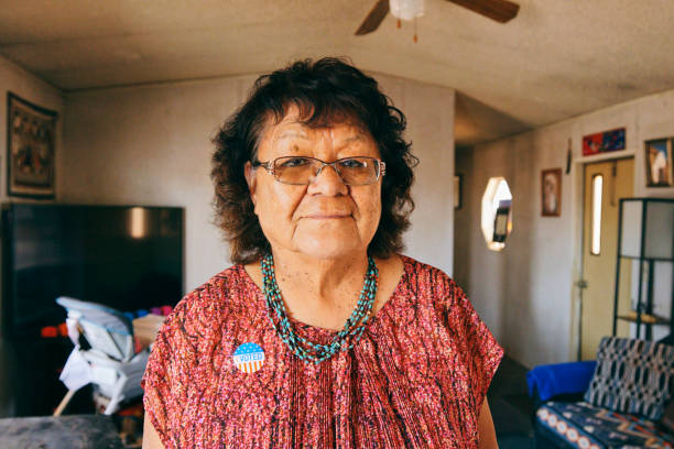 istock Senior Woman with an I Voted Sticker 1397246928