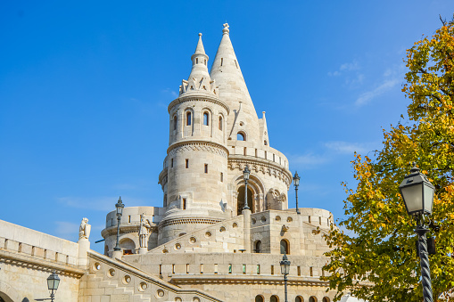 The Fisherman's Bastion in the Buda Castle Complex in Budapest Hungary.