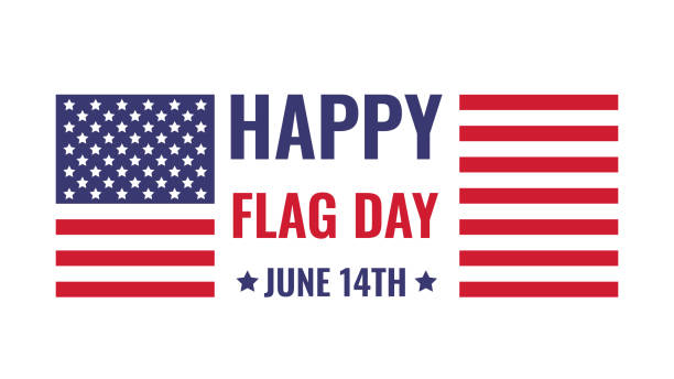 banner zum flaggentag der vereinigten staaten von amerika. einfach zu bearbeitende vektorvorlage für typografie-poster, flyer, aufkleber usw. - flag day stock-grafiken, -clipart, -cartoons und -symbole