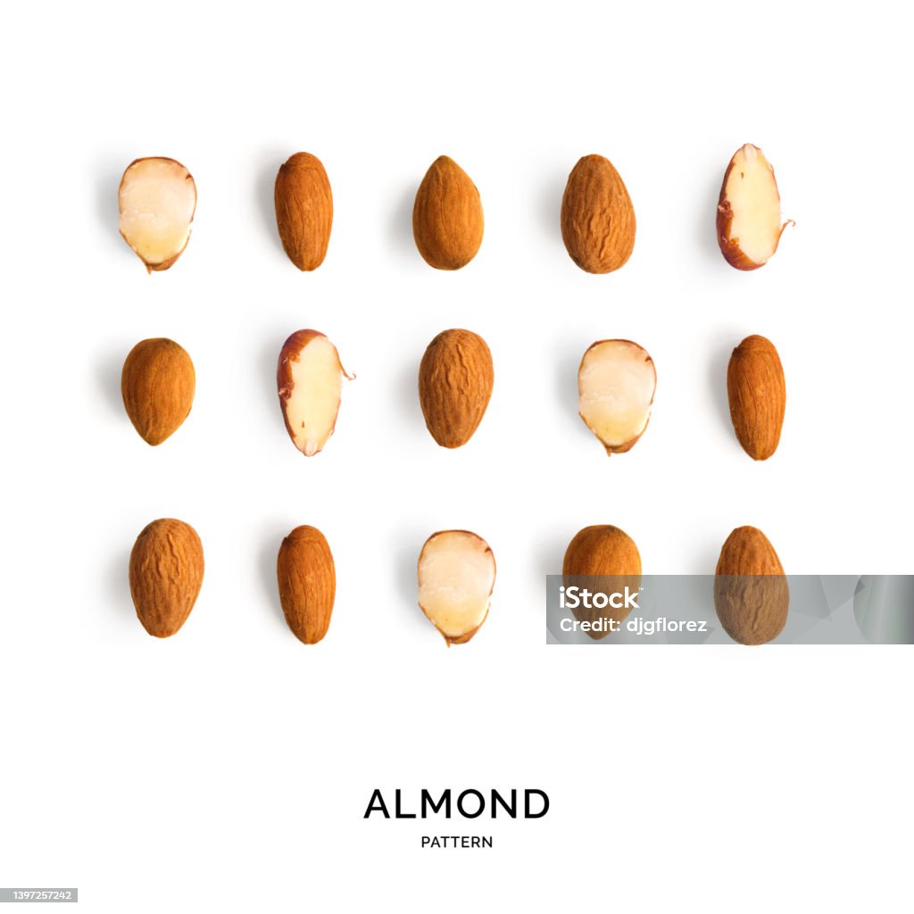 Almond Abstract Seamless Pattern With Almond Abstract Background Almond On The White ...