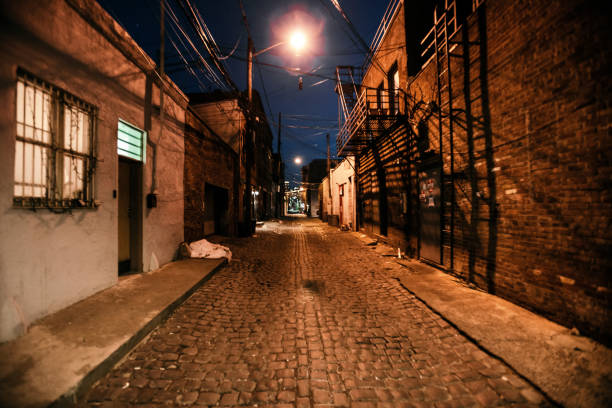 Dark alley in old town. Hoboken, New Jersey, USA
