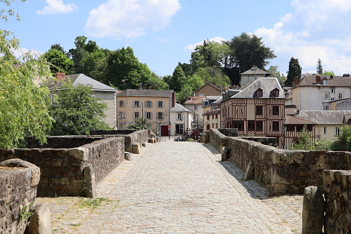The Saint Etienne bridge, stone bridge over the river Vienne, city of Limoges, department of Haute Vienne, France